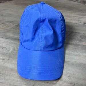 Lightweight Blue Ponytail Cap With Mesh Back & Adjustable Strap For Women